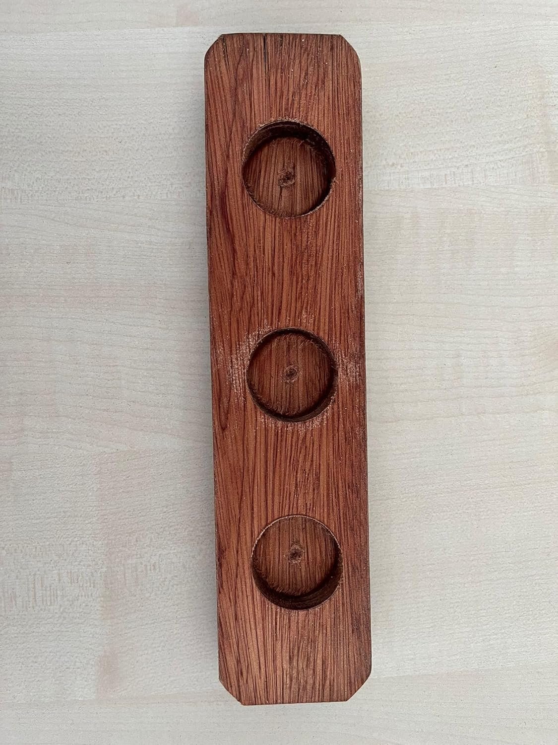 Holz Kerzenhalter Natur Tischleuchter – Bild 5